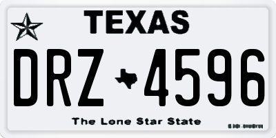 TX license plate DRZ4596