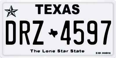 TX license plate DRZ4597