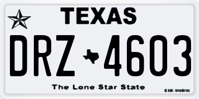 TX license plate DRZ4603