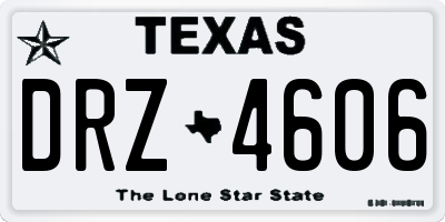 TX license plate DRZ4606
