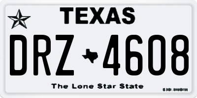 TX license plate DRZ4608