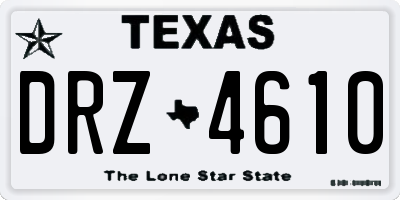TX license plate DRZ4610