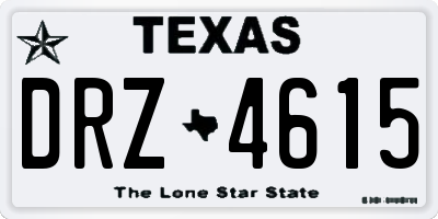 TX license plate DRZ4615