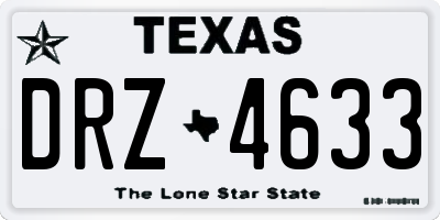 TX license plate DRZ4633