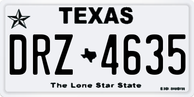 TX license plate DRZ4635