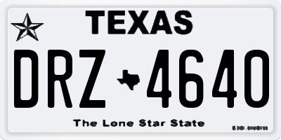 TX license plate DRZ4640
