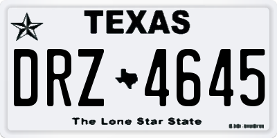TX license plate DRZ4645