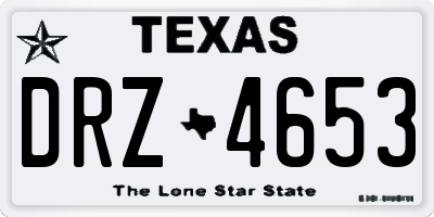 TX license plate DRZ4653