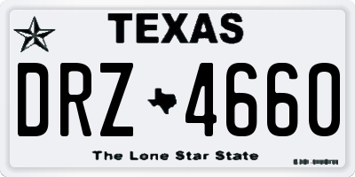 TX license plate DRZ4660
