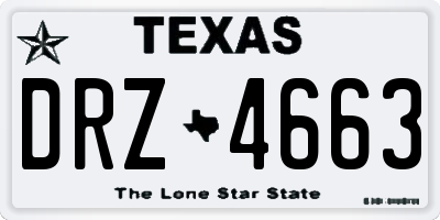 TX license plate DRZ4663