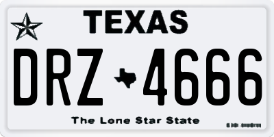 TX license plate DRZ4666
