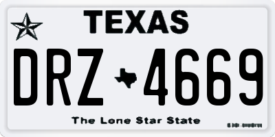 TX license plate DRZ4669