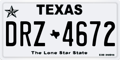 TX license plate DRZ4672