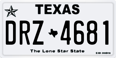 TX license plate DRZ4681
