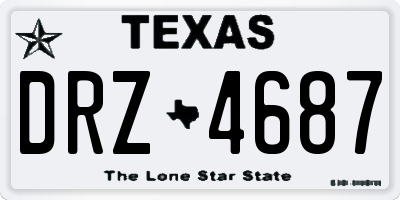 TX license plate DRZ4687