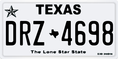 TX license plate DRZ4698