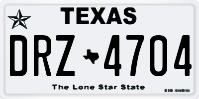 TX license plate DRZ4704