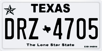 TX license plate DRZ4705