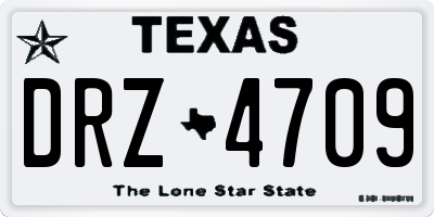 TX license plate DRZ4709