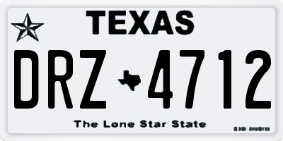 TX license plate DRZ4712