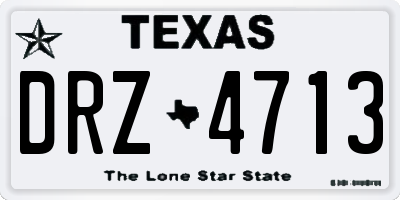 TX license plate DRZ4713