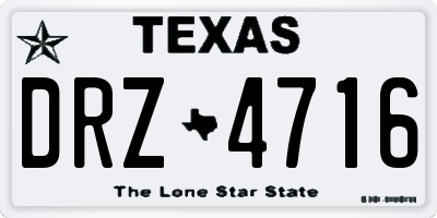 TX license plate DRZ4716