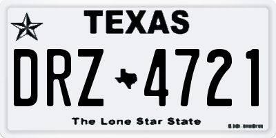 TX license plate DRZ4721