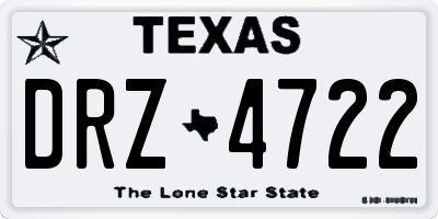 TX license plate DRZ4722