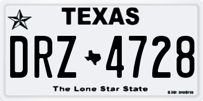 TX license plate DRZ4728