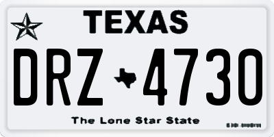 TX license plate DRZ4730