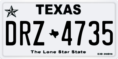 TX license plate DRZ4735