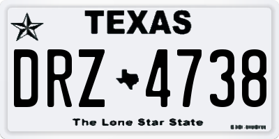 TX license plate DRZ4738