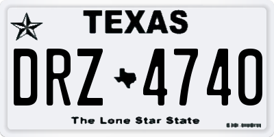 TX license plate DRZ4740
