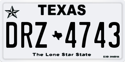 TX license plate DRZ4743