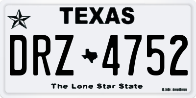 TX license plate DRZ4752