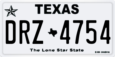 TX license plate DRZ4754