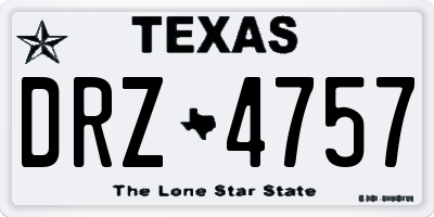 TX license plate DRZ4757