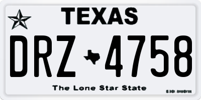 TX license plate DRZ4758