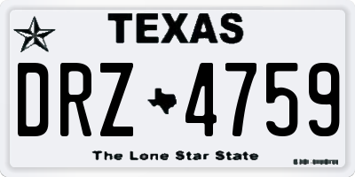 TX license plate DRZ4759