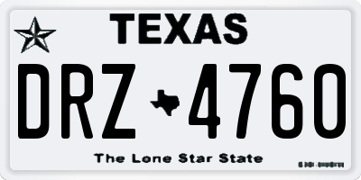 TX license plate DRZ4760