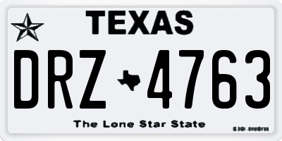 TX license plate DRZ4763