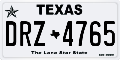 TX license plate DRZ4765