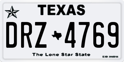 TX license plate DRZ4769