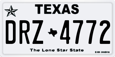 TX license plate DRZ4772