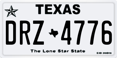 TX license plate DRZ4776