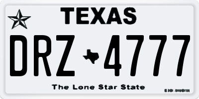 TX license plate DRZ4777