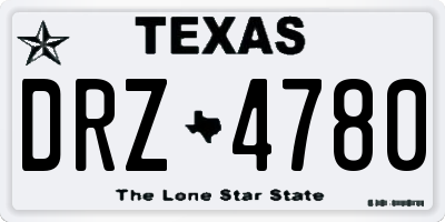 TX license plate DRZ4780