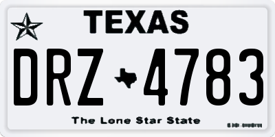 TX license plate DRZ4783