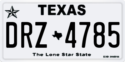 TX license plate DRZ4785