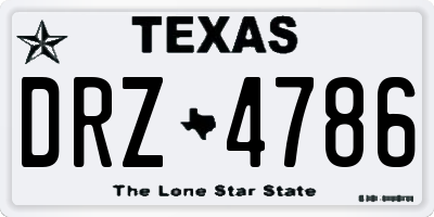 TX license plate DRZ4786